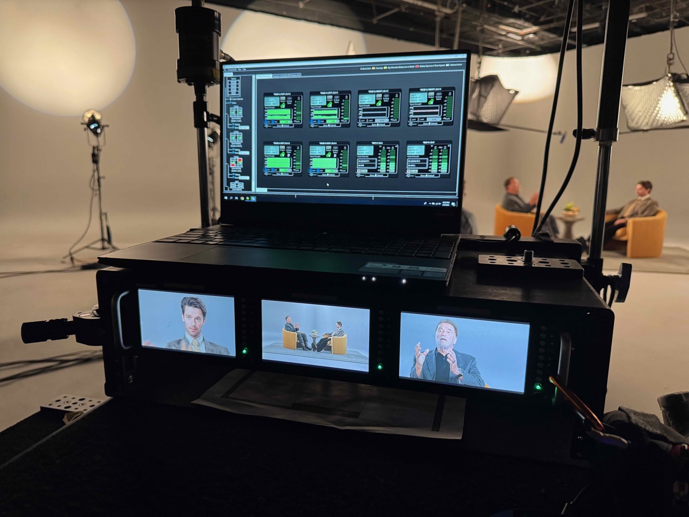 On set during a shoot