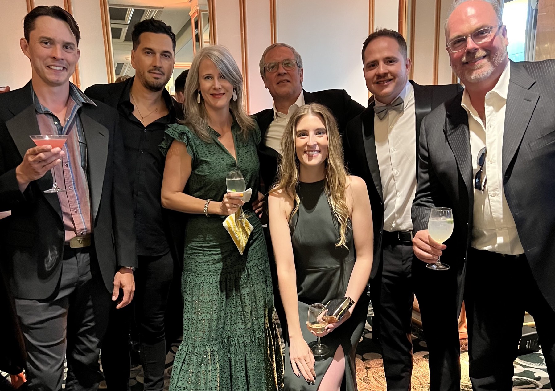 The Lodger Films crew gathered together at an evening celebration
